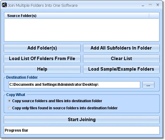 Click to view Join Multiple Folders Into One Software 7.0 screenshot