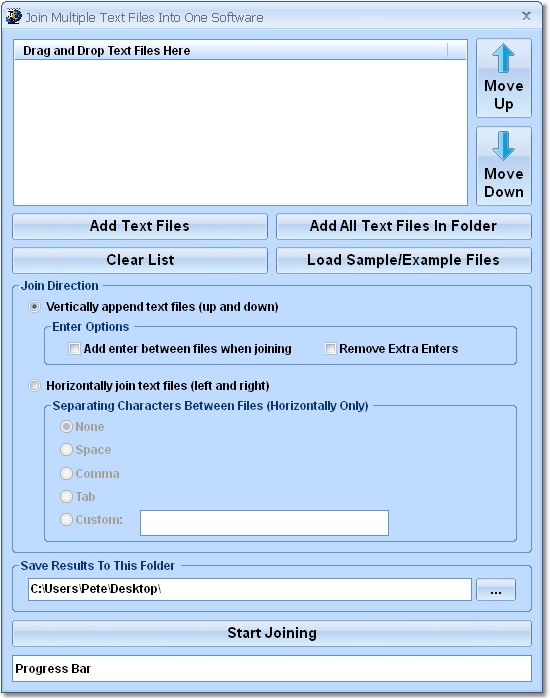 Click to view Join Multiple Text Files Into One Software 7.0 screenshot