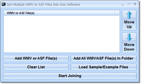 Click to view Join Multiple WMV or ASF Files Into One Software 7.0 screenshot