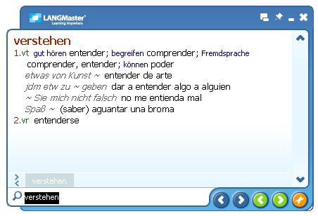 Click to view German-Spanish Collins Dictionary (SP) 2.1 screenshot