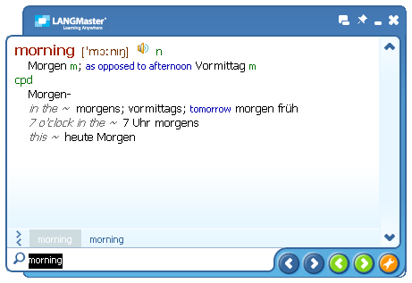 Click to view English-German Collins Dictionary (DE) 2.1 screenshot
