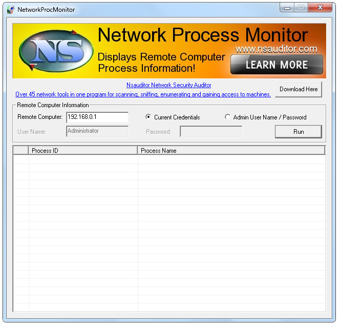 Click to view NetworkProcMonitor 1.3.5 screenshot