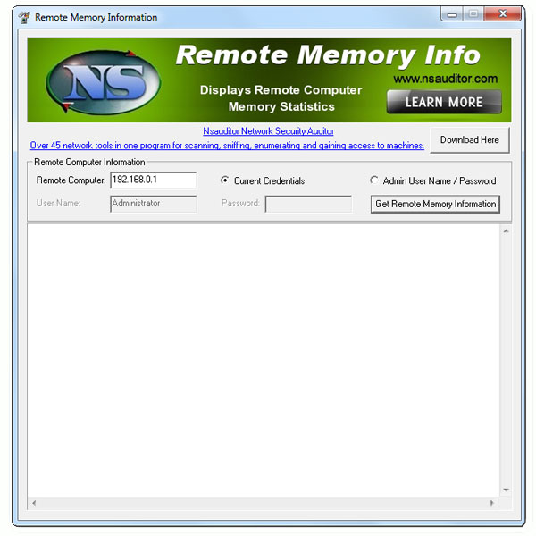 Click to view RemoteMemoryInfo 1.3.2 screenshot