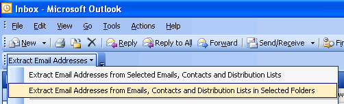 Click to view Extract Email Addresses from Outlook 5.0.8 screenshot