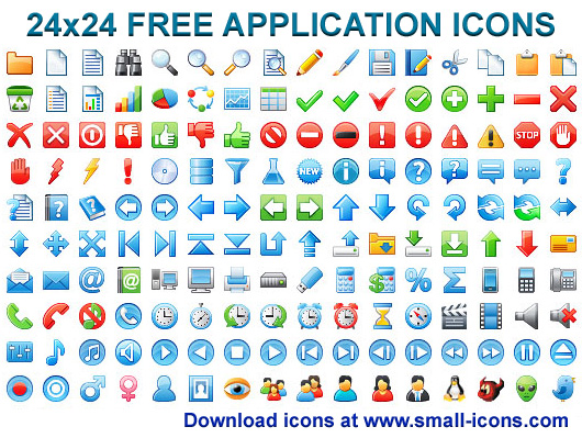Screenshot for 24x24 Free Application Icons 2013.1