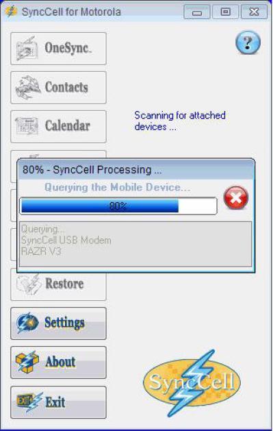 Click to view SyncCell For Motorola 3.0.04 screenshot