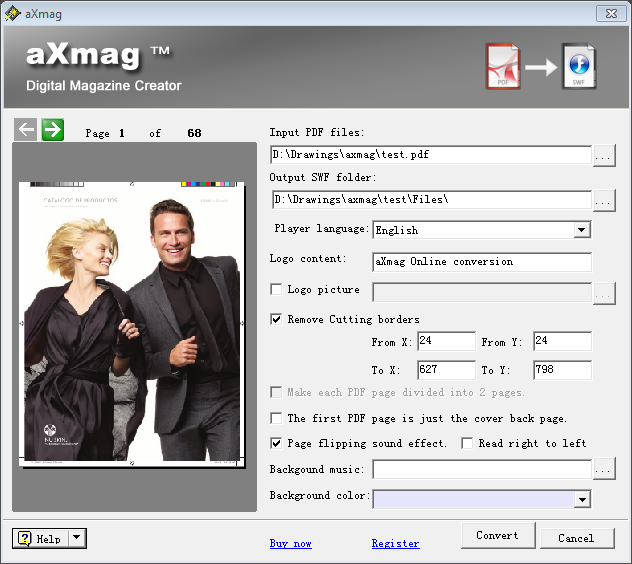 Click to view aXmag PDF to Flash Converter 2.38 screenshot