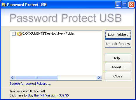 Click to view Password Protect USB 3.6.1 screenshot