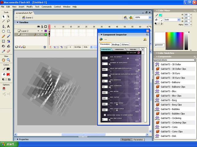 Click to view GaDGeTS AS3, Flash Animation Components 1.1.0 screenshot