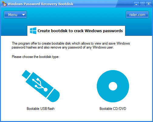 Click to view Windows Password Recovery Bootdisk 5.0 screenshot