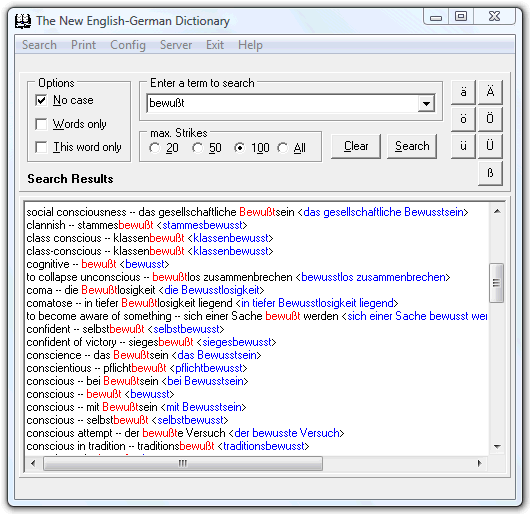 Click to view The New English-German Dictionary 3.8.5 screenshot