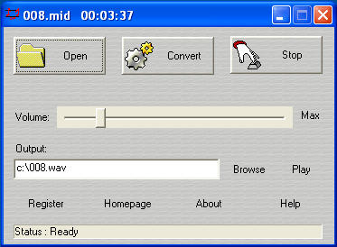 Click to view Midi to WAV Maker 2.3.9.7 screenshot