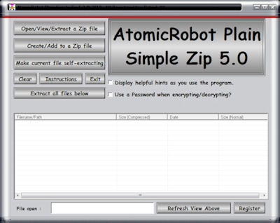 Click to view Atomicrobot Plain Simple Zip 5.0 screenshot