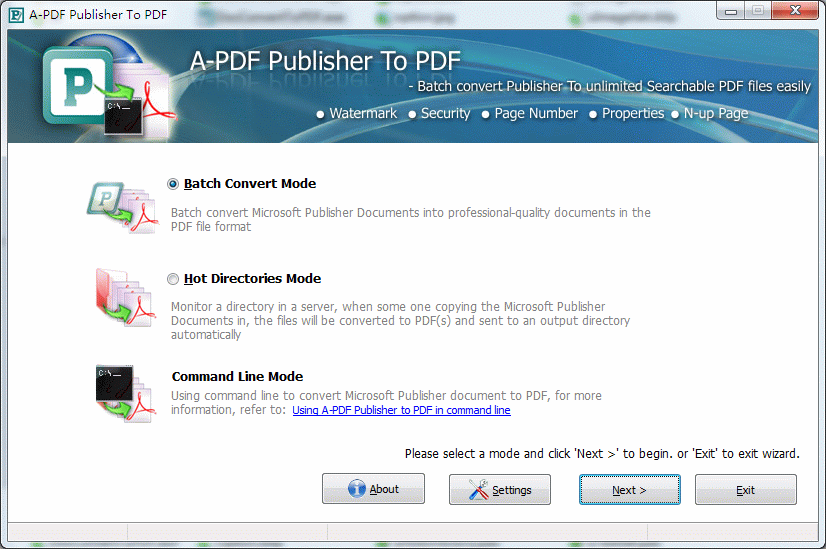 Click to view A-PDF Publisher to PDF 5.1.5 screenshot