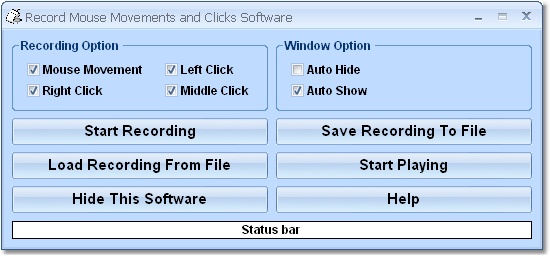 Click to view Record Mouse Movements and Clicks Software 7.0 screenshot