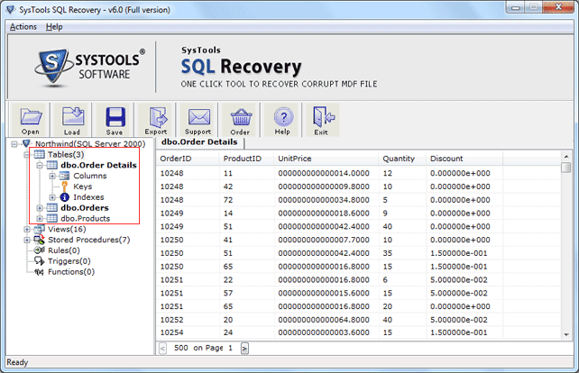 Click to view SQL Server Recovery 5.5 screenshot