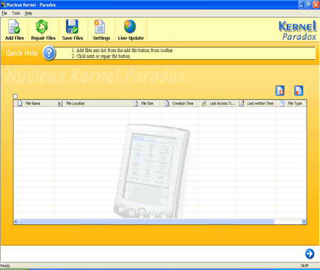 Click to view Paradox Recovery 4.03 screenshot