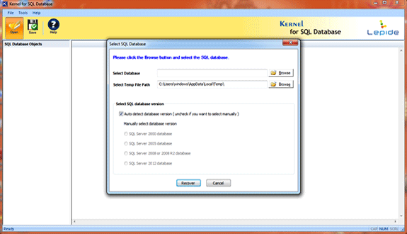 Click to view SQL Repair Tool 7.08.01 screenshot
