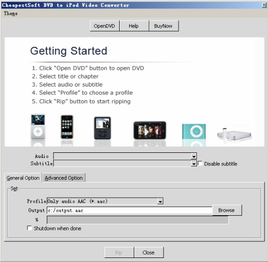 Click to view CheapestSoft DVD to iPod Video Converter 2.0.1 screenshot