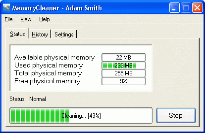 Click to view MemoryCleaner 1.47 screenshot