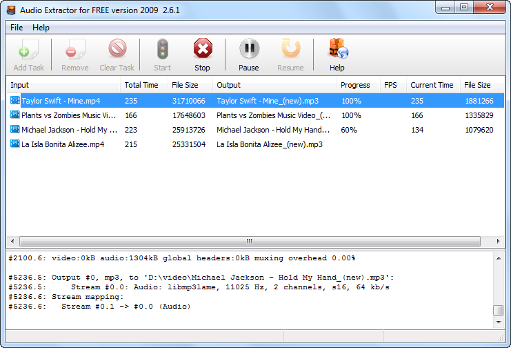 Click to view Audio Extractor for Free 4.2.5 screenshot