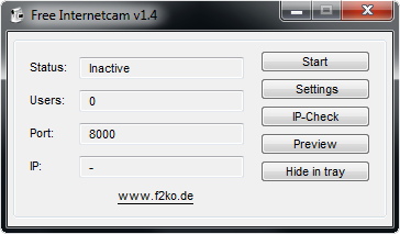 Click to view Free Internetcam 1.4 screenshot