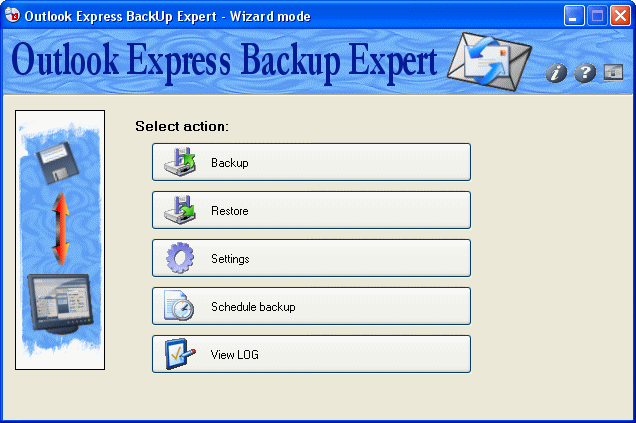Click to view Outlook Express Backup Expert 1.40 screenshot