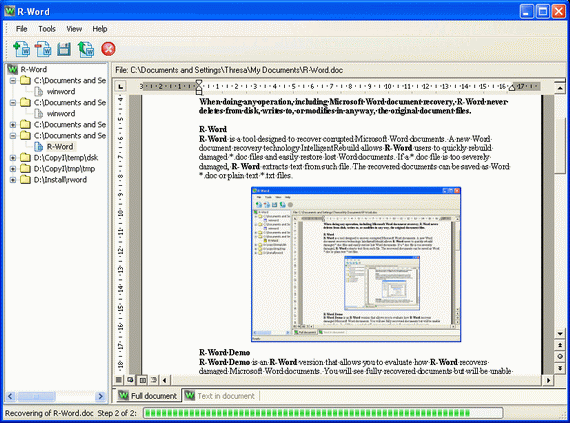 Click to view R-Word Recovery 1.2 screenshot
