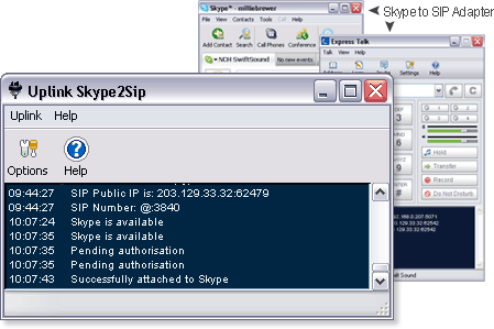 Click to view Uplink Skype to Sip Adapter 1.21 screenshot