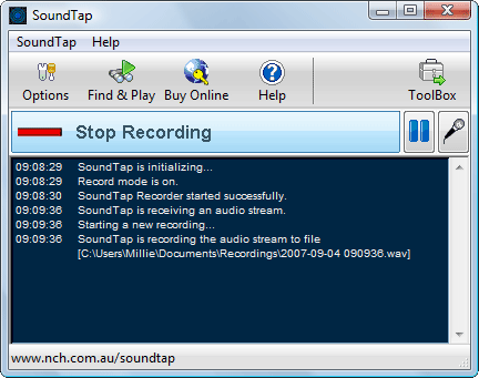 Click to view SoundTap Pro Streaming Audio Recorder 2.32 screenshot