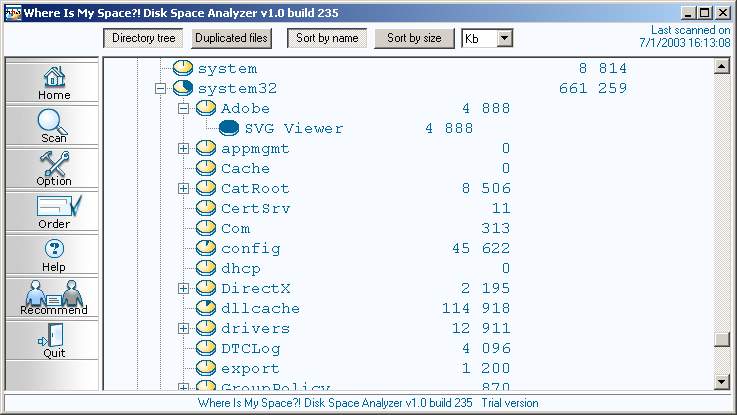 Click to view Where Is My Space?! Disk Space Analyzer 2.0.272 screenshot