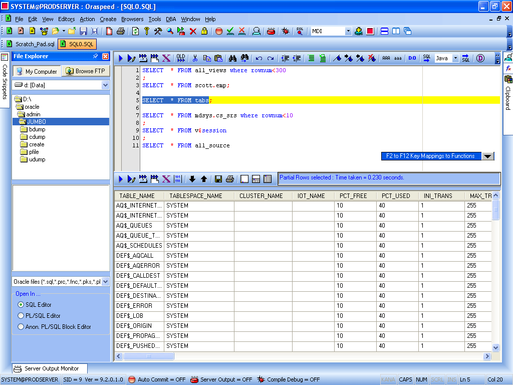 Click to view Oraspeed SQL Editor 3.8.0 screenshot