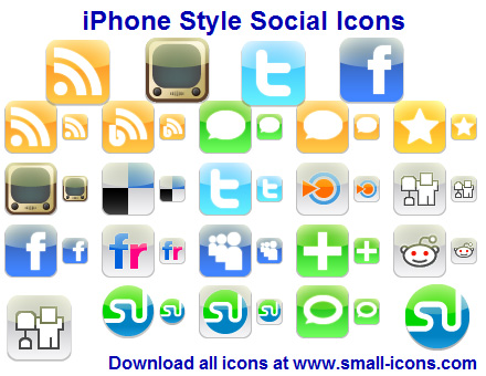 Click to view iPhone Style Social Icons 2013.1 screenshot