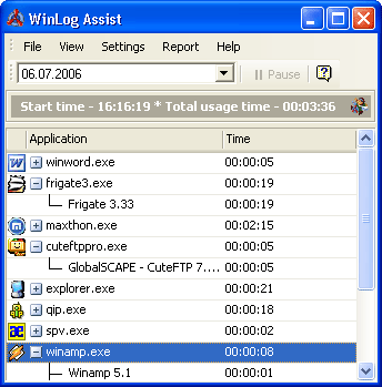 Click to view WinLog Assist Task Tracking 2.1.5 screenshot