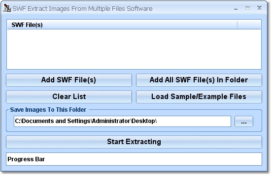 Click to view SWF Extract Images From Multiple Files Software 7.0 screenshot