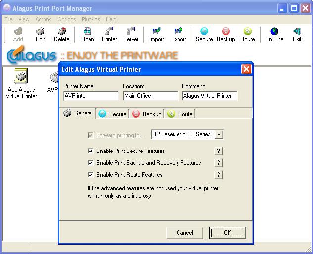 Click to view Alagus Print Port Manager 2.0 screenshot