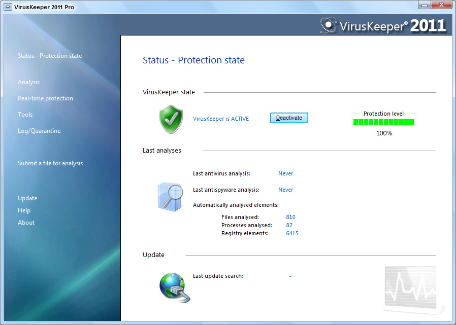 Click to view VirusKeeper 2011 Pro 11.3.1 screenshot
