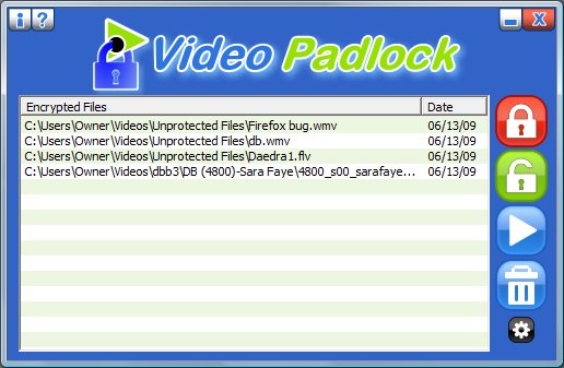 Click to view Video Padlock 1.20 screenshot
