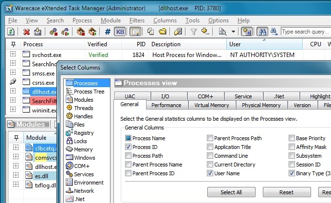 Click to view eXtended Task Manager 2.15 screenshot